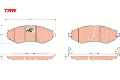 Ön fren balatası lacettı 1.4-1.6-1.8 2.0d 04 nubıra 1.4-1.6-1.8 2.0d 04 trw 96405129/ 96495227/ 96245178/ 96253367 resmi