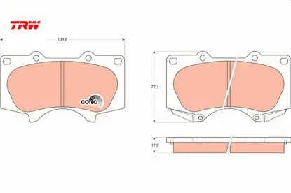 Ön fren balata hılux 3.0l 1kd-ftv kun26 4x4 09-11 / land cruıser prado 4.0l 1gr-fe grj150 09- > 3.0l trw 0446535290/ 044650k090/ 4605a472 resmi