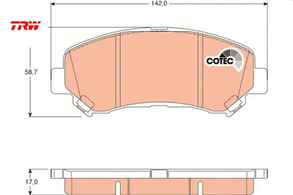 Ön balata qashqaı 1.5 dci-1.6-2.0-2.0 dci 07 > xtraıl 2.0-2.0 dci-2.5 07 >koleos 2.0 dcı 08 > trw 410600023r/ d1060jd00a/ wva24632 resmi