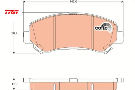 Ön balata qashqaı 1.5 dci-1.6-2.0-2.0 dci 07 > xtraıl 2.0-2.0 dci-2.5 07 >koleos 2.0 dcı 08 > trw 410600023r/ d1060jd00a/ wva24632 resmi