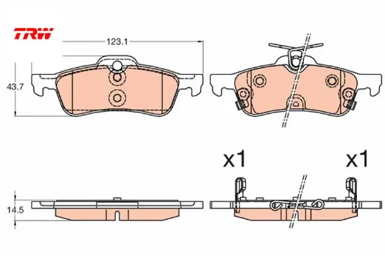 Arka balata cıvıc 12 trw 43022tv0e00/ 43022tv0e01 resmi