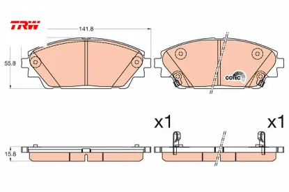 Ön fren balatası mazda cx-3 15 > mazda 3 13 > trw bhy13328za resmi