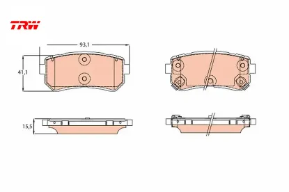 Arka disk balata hyundaı trw 58302/ m0a10/ 58302/ m0a00/ 58302/ 1ka30 resmi