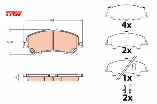 Ön balata kadjar 15 koleos ıı 15  qashqaı j11 13 x traıl ııı 14 trw 410604ea0a/ d10604ca0a/ 410601596r resmi