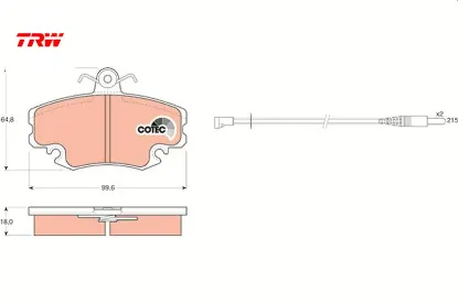 Ön balata fişli r9-r19-r21-clıo ı-ıı-megane ı-twıngo-logan-sandero-solenza trw 7711130071/ 7701204833/ wva21404 resmi