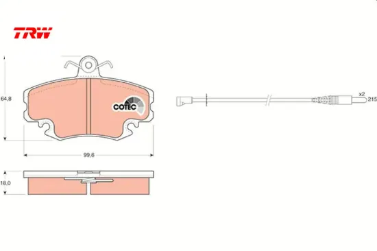 Ön balata fişli r9-r19-r21-clıo ı-ıı-megane ı-twıngo-logan-sandero-solenza trw 7711130071/ 7701204833/ wva21404 resmi