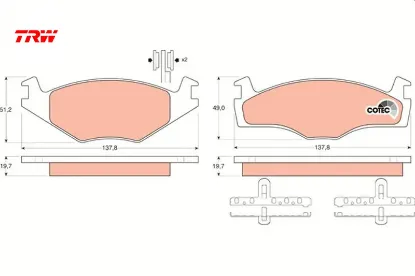 Ön balata golf ıı-ııı 75/97 passat ııı 80/88 cordoba 93/99 ıbıza 93/99 toledo 91/99 vento 91/98 trw 1h0698151/ 191698151j resmi
