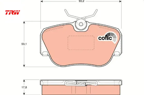 Fren balatası on w201 83 93 trw a0004209120 resmi