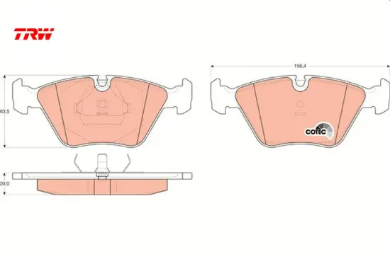 Fren balatası on e32 e34 e36 m3 e34 m5 trw 34111159279/ 34111162535 resmi