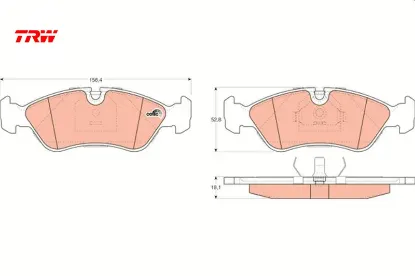 Ön balata astra f 91-98 calıbra-omega-vectra a 1.8-2.0 88-95 trw 1605808/ 1605089/ 1605911/ wva21190 resmi