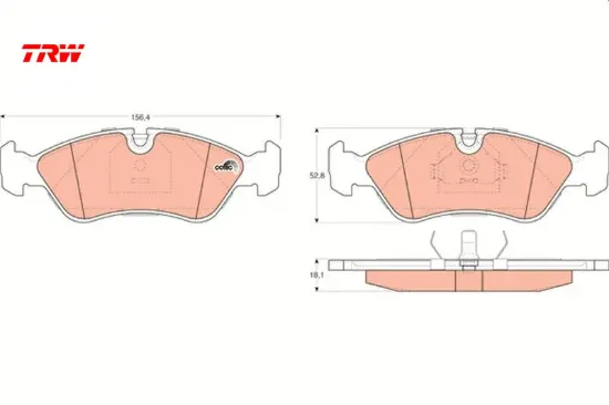 Ön balata astra f 91-98 calıbra-omega-vectra a 1.8-2.0 88-95 trw 1605808/ 1605089/ 1605911/ wva21190 resmi