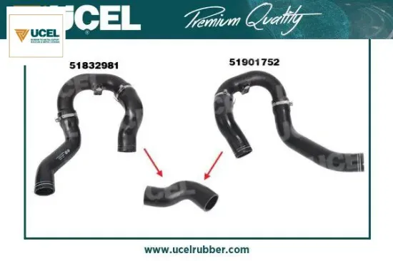 Turbo hortumu küçük doblo ıı 1.3 mjtd 09 üçel kauçuk 51832981 resmi