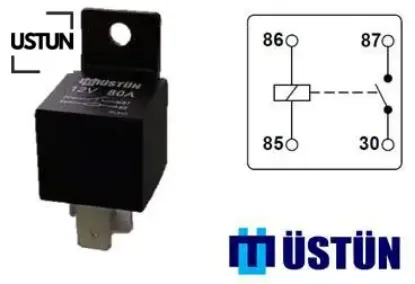 Güç rolesi 12v 4p 80a ustun  resmi