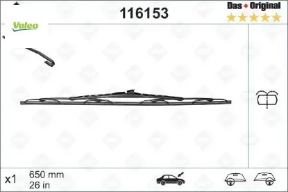 Sılecek supurgesı on sol 650mm vıto w638 97 03 swf valeo a6388201145/ a6388201445 resmi