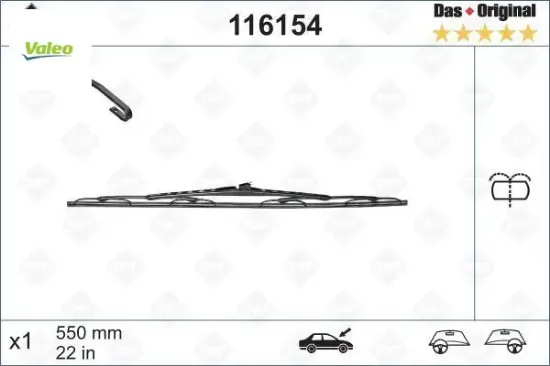 Sılecek supurgesı on sag 550mm vıto w638 97 03 swf valeo a6388201045/ a6388201445 resmi