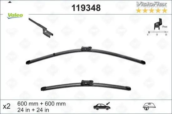 Sılecek supurgesı takımı 600mm / 600mm mercedes w204 s204 c218 x218 w212 c207 swf valeo a2048203145 resmi
