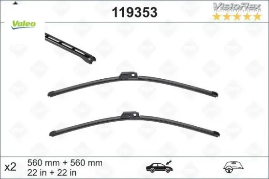 Sılecek supurgesı takımı 560mm / 560mm w203 cl203 s203 c209 a209 . A4 swf valeo a2038201545/ 4b1955425b resmi