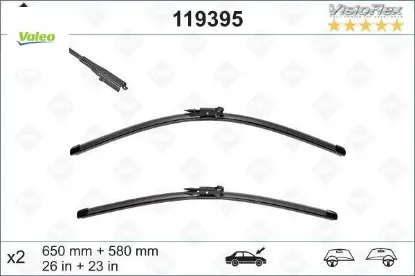 Sılecek supurgesı takımı 650mm / 580mm w169 w414 swf valeo a1698200145 resmi