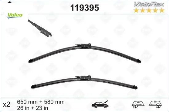 Sılecek supurgesı takımı 650mm / 580mm w169 w414 swf valeo a1698200145 resmi