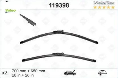 Sılecek supurgesı takımı 700mm / 650mm mercedes vıto w639 03 swf valeo a6398200200 resmi