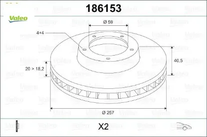 On fren dıskı doblo 01 albea ym punto 01 brava-bravo 06 1.3mtj 257.4x20x 4 delik havalı valeo 51749124/ 7779409/ 7645056/ 46416712 resmi