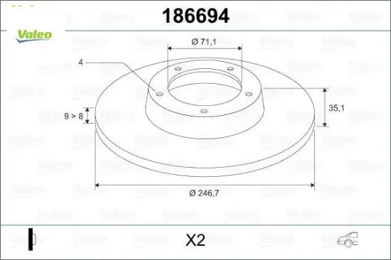 Arka fren aynası partner-berlıngo 96 307 00 1007 1.6 07 c3 02 c2 03 xsara 99 247x9x4dl valeo 4249.90/ 4246.W9/ 4249.52/ 4246.X8 resmi