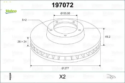 Ön fren diski hava kanallı avensıs 1.6l 3zzfe vvti zzt250 03-08 / 2.0l 1azfse azt250 03-08 277 çap x valeo 4351205040 resmi