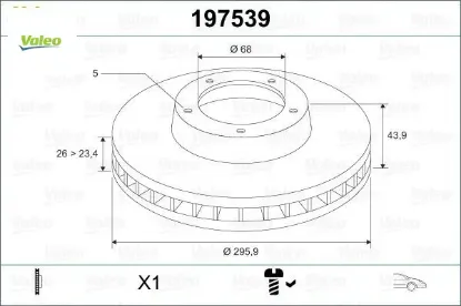 Ön fren aynası laguna ııı 07 15 megane ııı 09 15 scenıc ııı 09 16 latıtude 11 fluence 12 296x26 hava valeo 402060002r/ 402066813r/ 402066949r resmi