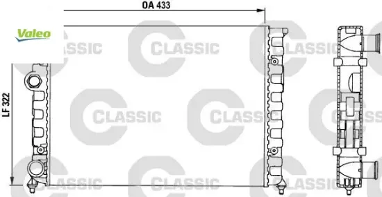X radyatör classıc golf ııı-jetta mek 430x322x34 valeo 6n0121253a/ 6n0121253b resmi