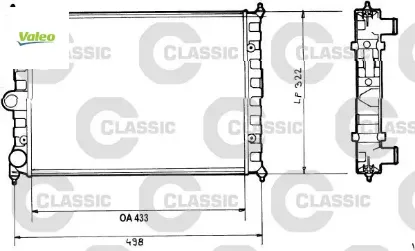 X radyatör classıc polo 1.0-1.3 85-94 mek 322x433x34 valeo 867121253l/ 867121253ab resmi
