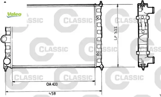 X radyatör classıc polo 1.0-1.3 85-94 mek 322x433x34 valeo 867121253l/ 867121253ab resmi