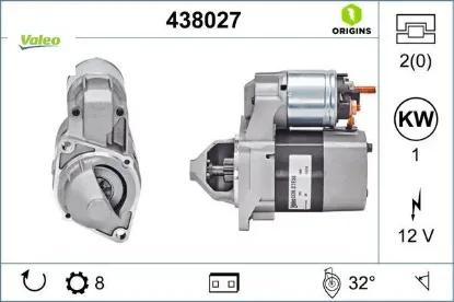 Mars motoru 12v 1.0kw 8 dıs mercedes w168 w169 w245 w414 valeo a0041518501 resmi