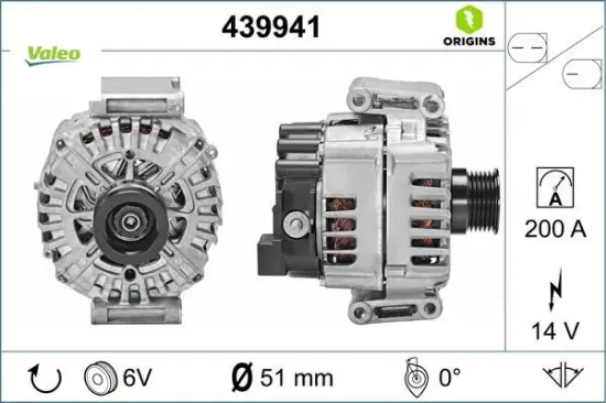 Alternator 14v 200a w205 c218 w212 c207 c253 w447 b906 valeo a0009062822 resmi