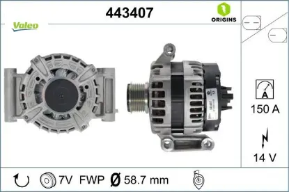 Alternator 12v 150a transıt v348-v347 2.2 tdcı 11 14 transıt v363 14 17 ranger 2.2 tke 11 valeo cc1t10300cd/ 2321309/ 1889372 resmi