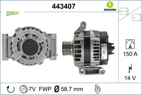 Alternator 12v 150a transıt v348-v347 2.2 tdcı 11 14 transıt v363 14 17 ranger 2.2 tke 11 valeo cc1t10300cd/ 2321309/ 1889372 resmi