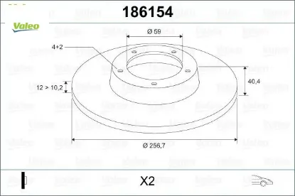 On fren dıskı tempra-tıpo-marea-brava-bravo 96 145-146 lancıa delta-ypsılon 257x12x4dl valeo 92498609 resmi