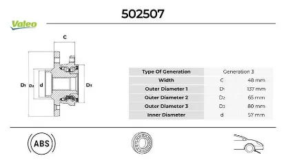 On tekerlek poryası caddy 1.9 2004-02-2010-08 valeo 1k0498621/ 5k0498621a/ 8v0498625 resmi