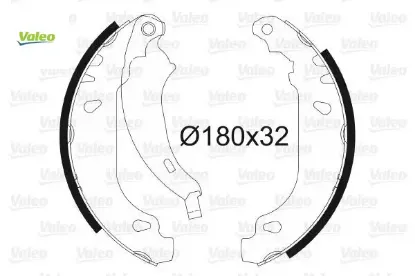 Arka pabuç balata p206 1.4i 1.6i 1.4hdi 1.9d 98 >02 > 206 1.4 1.4hdi 09 > abs siz araçlar 180x32 valeo 4241.K5/ 4241.N1 resmi