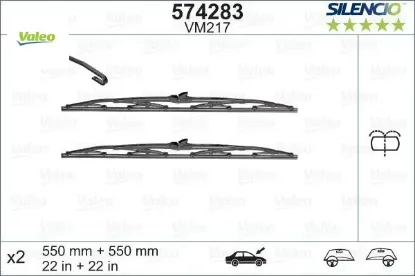 X silecek sılencıo 55 55 x2 vm217 p405 valeo vm217/  574283 resmi