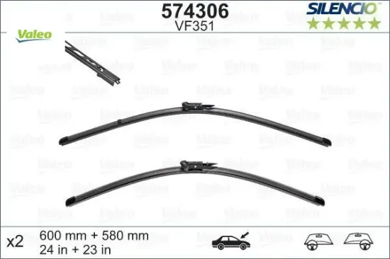 Sılecek supurgesı 600/580mm swf e60 valeo 61617049186/ 61617049187 resmi