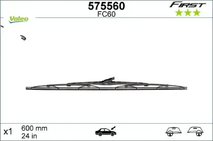 Silecek süpürgesi 60cm x1 normal tip first üniversal valeo pj147/ pj147/ pj147 resmi
