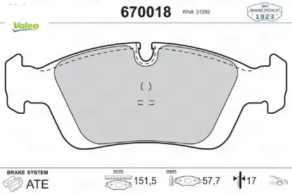 Fren balatası on e46 e36 91 05 valeo 34116761244 resmi