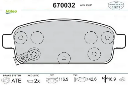 Arka fren balatası astra j 09 mokka 12 zafıra c 12 cruze 09 trax 11 aveo hb 13 valeo 95516192/ 1605262/ 13473427/ 95530021 resmi