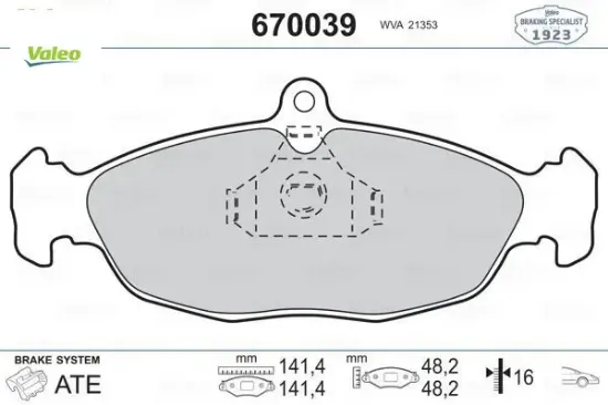 Ön balata astra f-corsa a b -vectra a-tıgra- 94-00 combo 1.4-1.6i-1.7 d 92-00 gdb1040 valeo 1605907/ 1605881/ 1605087/ wva20547 resmi