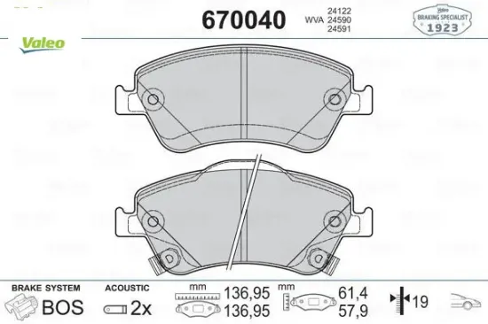 Ön fren balata aurıs. Corolla 1.4l 1ndtv nde150 d-4d dizel 07- valeo 0446502270/ 0446502370/ 0446502210 resmi