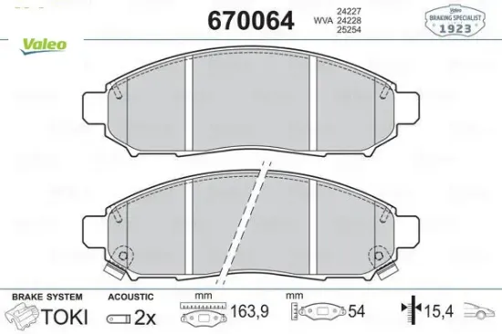 Fren balatası ön koleos 08  navara 2.5l yd25ddti d40 4x2 4x4 10- / pathfınder 2.5l yd25ddti dci r51 valeo 410603072r/ 41060cc090/ d1060ej20a resmi