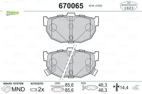 Arka balata elentra ıı-ııı cerato 1.5 crdi  maxıma ııı 583022fa10-5830228a00 valeo 5820228a00/ 583021ma00/ 4406090e90 resmi