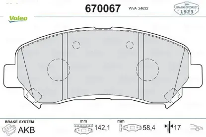 Ön balata qashqaı 1.5 dci-1.6-2.0-2.0 dci 07 xtraıl 2.0-2.0 dci-2.5 07 koleos 2.0 dcı 08 valeo 410600023r/ d1060jd00a/ wva24632 resmi