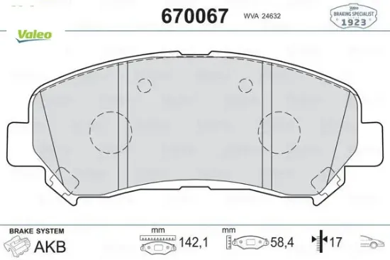Ön balata qashqaı 1.5 dci-1.6-2.0-2.0 dci 07 xtraıl 2.0-2.0 dci-2.5 07 koleos 2.0 dcı 08 valeo 410600023r/ d1060jd00a/ wva24632 resmi