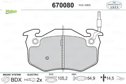 Ön balata renault r5 72 85 clıo ı 91 98 express 85 92 twıngo ı 93 07 fişli valeo 7701203842/ 7701205277/ 7701202517 resmi